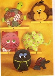 9740 SIMPLICITY PILLOW CAT, FROG, ELEPHANT, TURTLE, MONKEY,, OWL, PJ  PATTERN